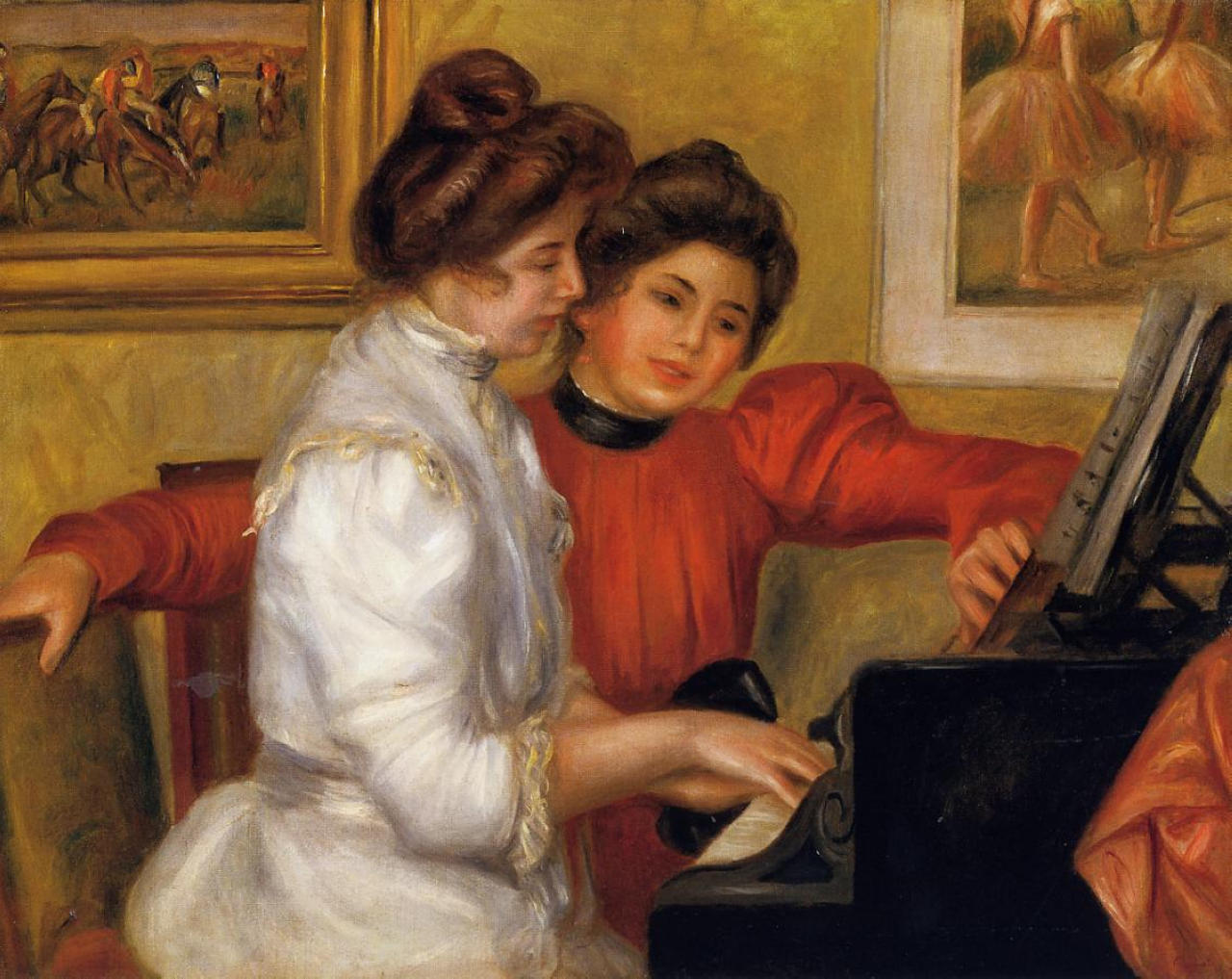 Young Girls at the Piano by Renoir - Pierre-Auguste Renoir painting on canvas